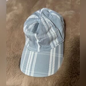 Treasure & Bond Light Blue and White Plaid Baseball Cap for Women